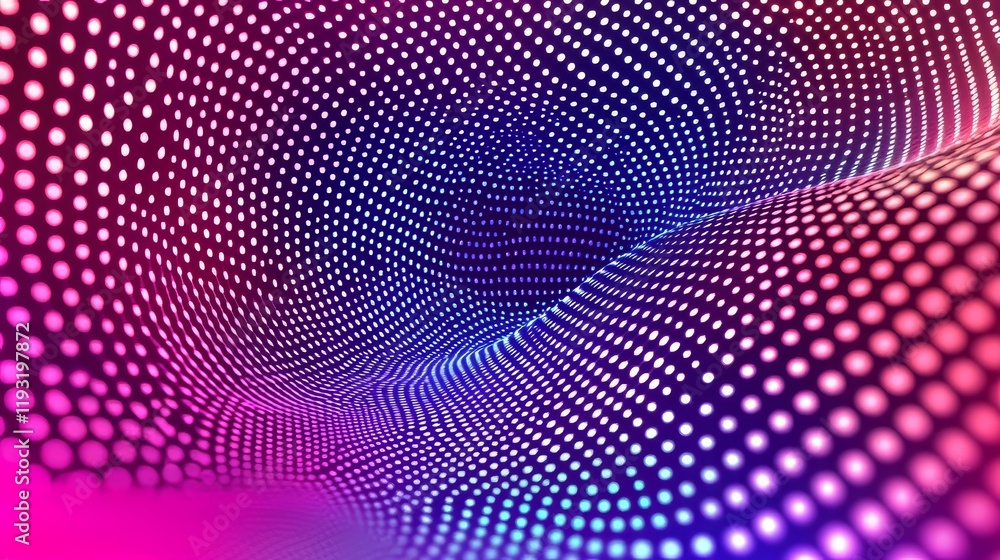 Poster futuristic blue background. visualization of big data. dynamic 3d wave of digital particles