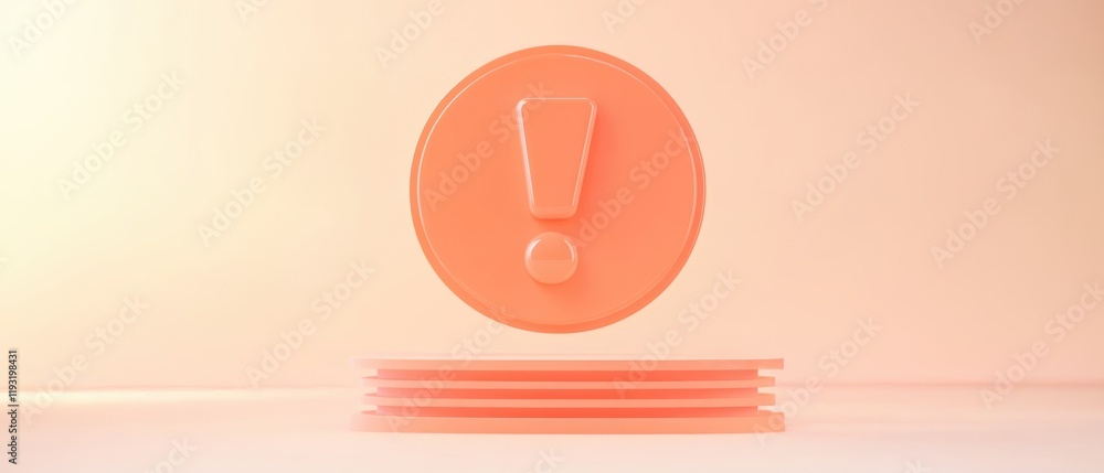 Aufkleber a coral warning sign floating above a platform, symbolizing alertness and caution in design and visu