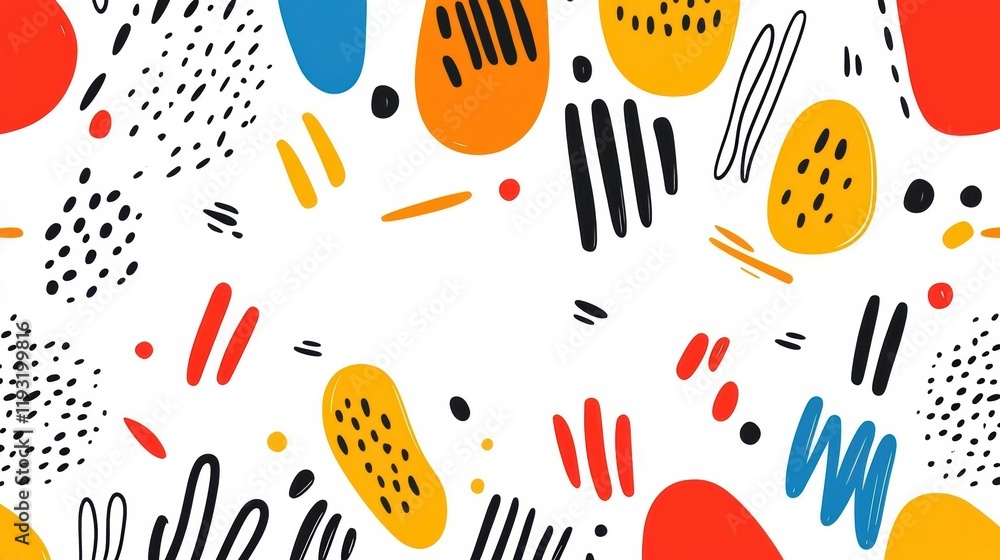 Poster colorful abstract design with various shapes and patterns for creative backgrounds or artistic proje