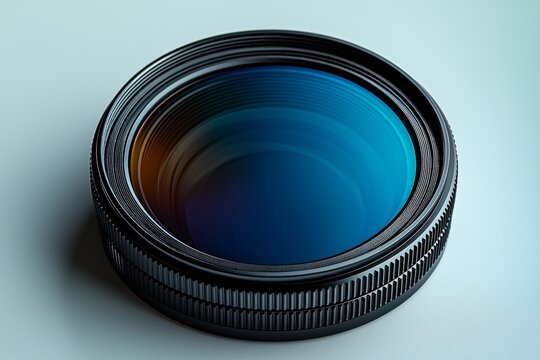 A reflex polarized lens filter against a white backdrop