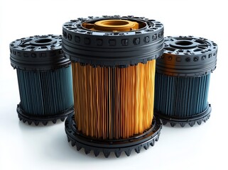 Car oil filter isolated on a white background