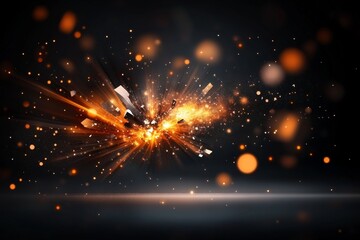 Fototapeta premium A hyper-realistic vector illustration of a firework explosion mid-air, with intricate sparks and glowing trails captured in vivid, dynamic colors