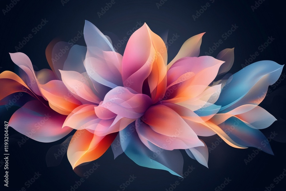 Poster A modern vector design of abstract fireworks with curved and geometric elements, suitable for corporate events