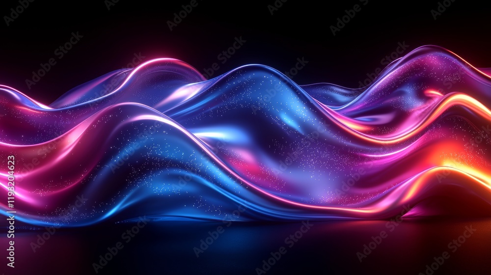 Poster elegant modern futuristic abstract background featuring a 3d wave illustration design, with reflecti