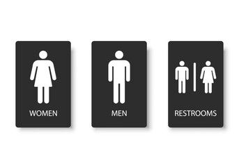 WC sign set. Flat vector illustration. 