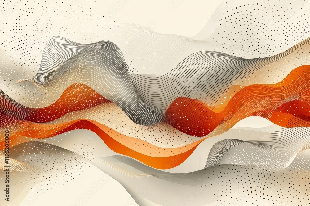 Poster transparent background design includes abstract noise with an orange gradient, showcasing a vintage 