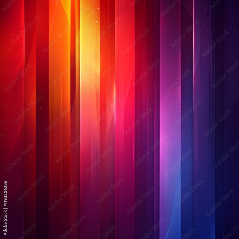 Poster the design features vibrant diagonal lines that flow from pink to blue, delivering a dynamic visual 