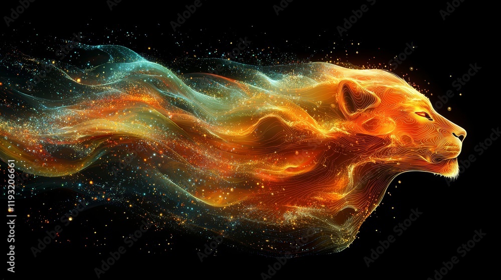 Poster fantasy realm digital artwork featuring a close-up view of a mystical entity in a surreal environmen