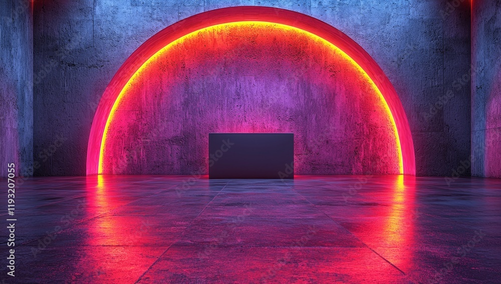 Poster creative concepts come to life in a wide-angle shot of a dynamic light show within a virtual studio 