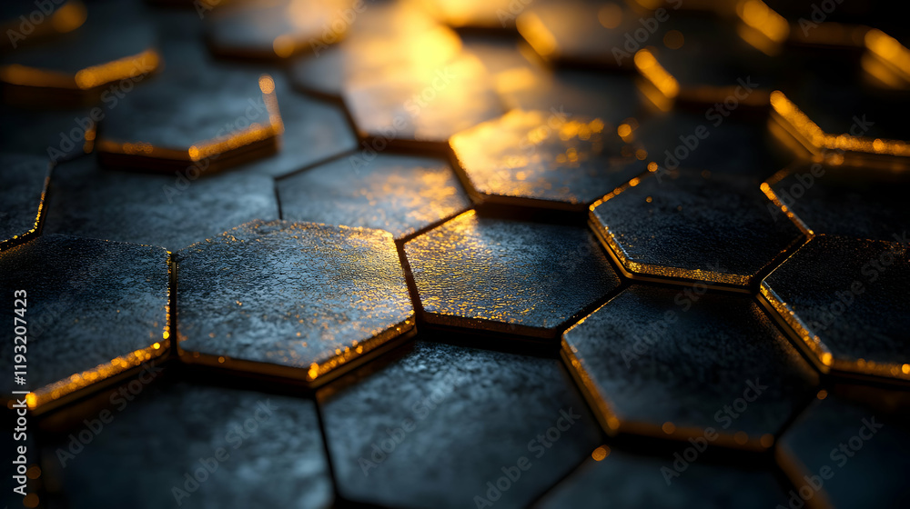 Poster dark metallic hexagon pattern background texture