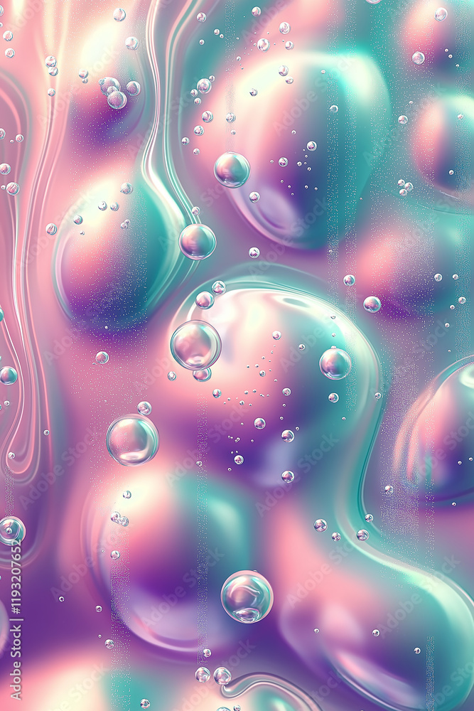 Poster abstract background showing vibrant pastel colors with floating bubbles