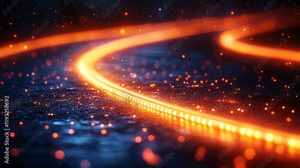 Poster dynamic stock light waves in abstract space, a piece of digital art that captures a modern environme