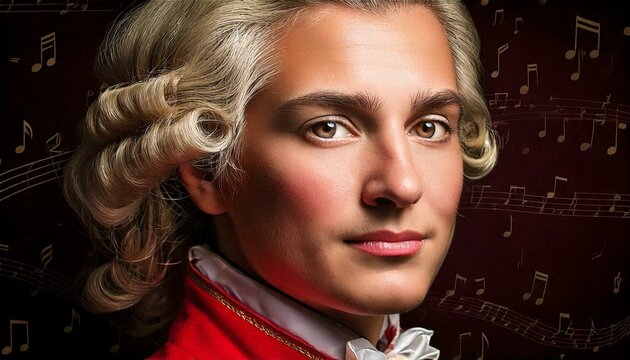 モーツァルト風イラスト；クラシック音楽