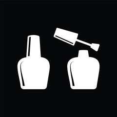 Obraz premium Set of Nail polish silhouette icon collection. Nail polish symbol. Vector Illustration.