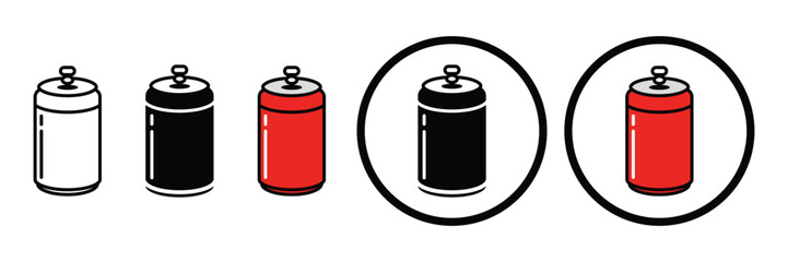 Set of Beverage, beer and brewing icon collection. Soda can, beer symbol. Vector Illustration.