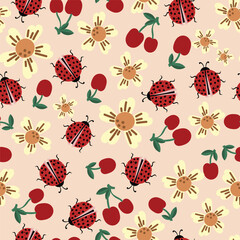 ladybug seamless pattern