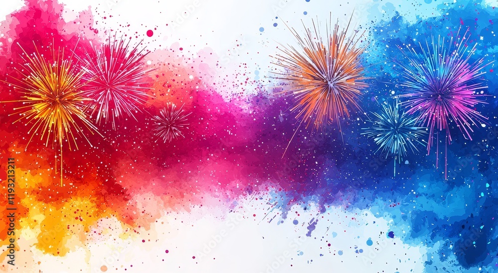 Poster motion graphics with a dynamic comic feel, illustrating explosive abstract elements