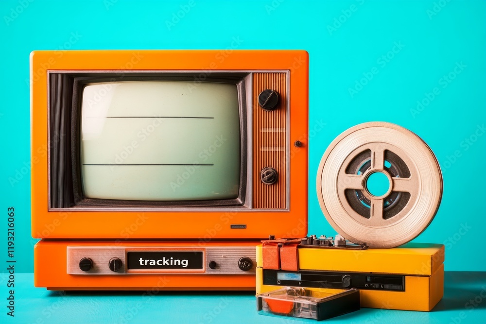 Poster a vintage tv with 