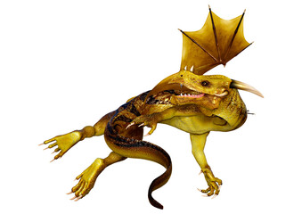 Obraz premium 3D Rendering Fairy Tale Dragon on White