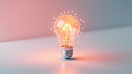 Glowing Light Bulb Idea Concept