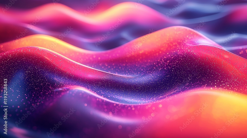 Poster a mesmerizing swirl of colors with neon lights and sparkling particles in a lively digital setting