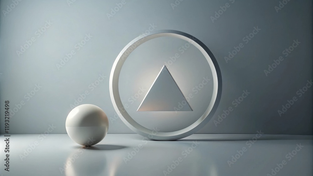 Aufkleber abstract minimalist composition with geometric shapes and subtle lighting