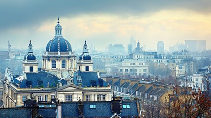 Naklejka premium Aerial views showcasing London’s landmarks, the Houses of Parliament and the Palace of Westminster, located in England, United Kingdom