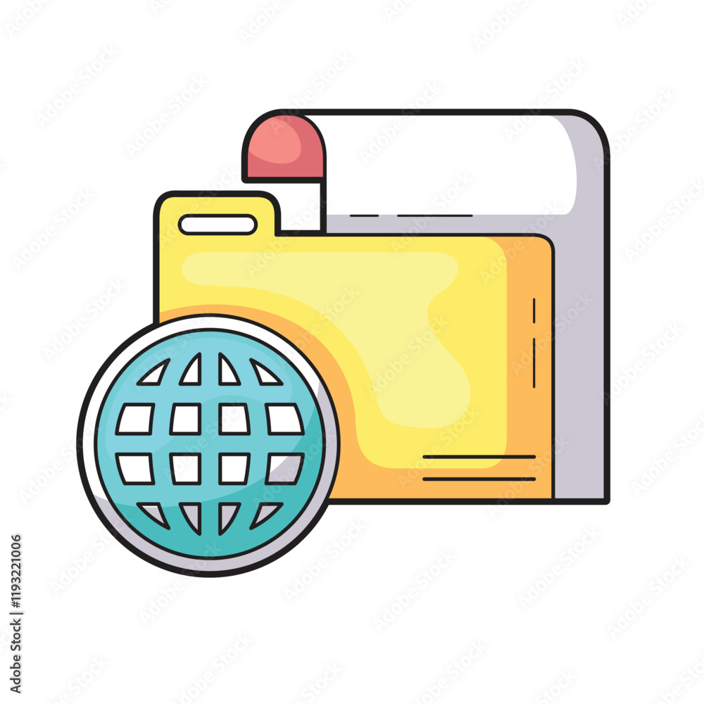 Poster file folder with global data for digital concept design, suitable for technology presentations, cybe