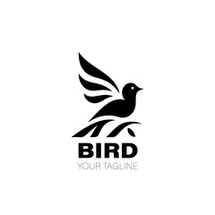 Bird Logo. Bird Logo Design. Bird Logo Brand. Bird Logo Vector Design Isolated on White Background