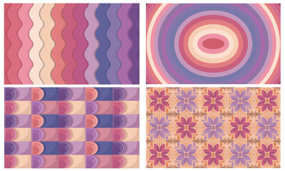 Set of Creative pattern concept of Happy Valentines Day web banner or header