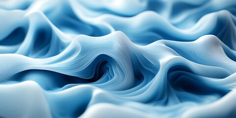 Obraz premium Abstract blue wave texture, flowing design, digital art, background