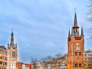 Street view of downtown Kortrijk, Belgium