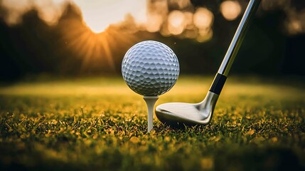 Golf swing action golf course sports image evening light close-up