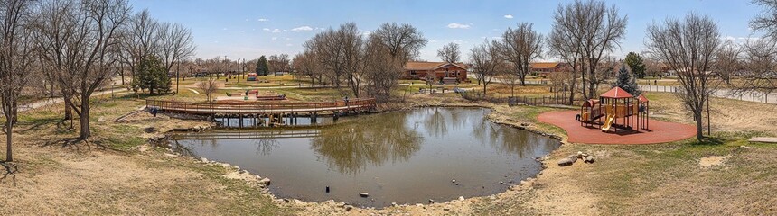 Drone footage provides an aerial perspective of Wardown Park in Luton