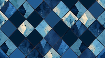 Oktoberfest Blue Rhombus Seamless Pattern Background for Festive Designs