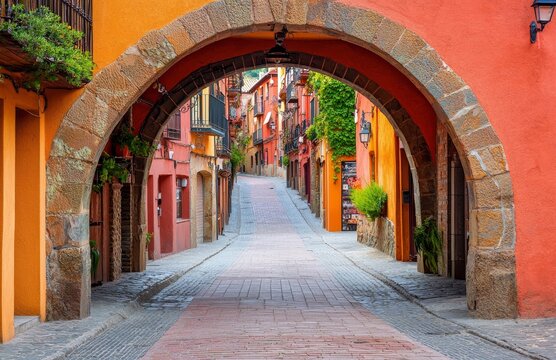 In Barcelona, Spain, Poble Espanyol displays a range of traditional architectures