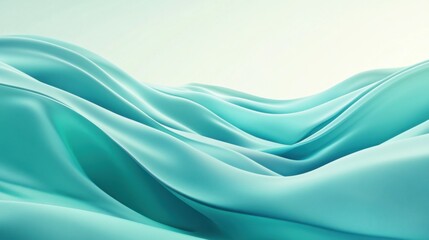 Aqua Turquoise Satin Fabric Gradient Texture
