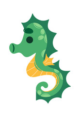 Cute seahorse underwater creature character