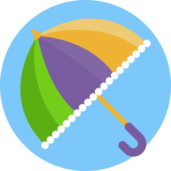 The umbrella icon symbolizes the festive spirit of Mardi Gras, offering a vibrant touch of color while representing protection from rain during parades and celebrations. © Ion