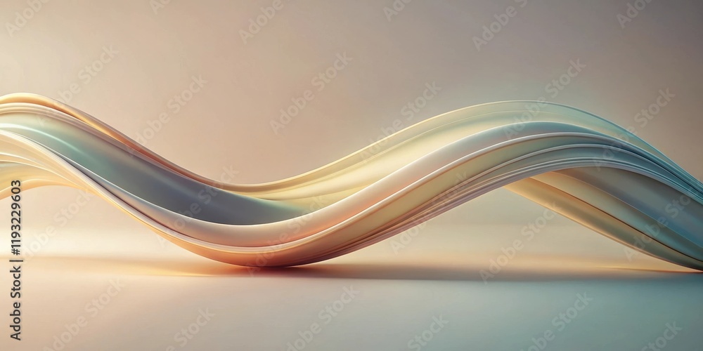 Poster abstract beige and teal wave swirling design element