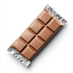 Chocolate bar delight a sweet treat close-up studio setting gourmet photography minimalist style, isolated on white background