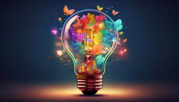 lightbulb illustration filled with idea concept