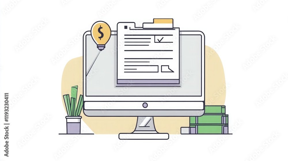 Poster computer displaying invoice with location icon for tracking