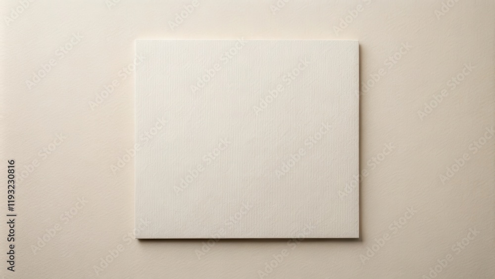 Poster Cream-colored square on a subtly textured background, ideal for minimalist design and branding projects