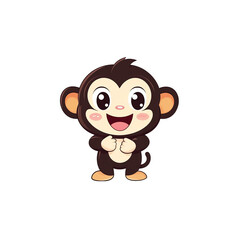 Fototapeta premium Playful cartoon monkey character illustration fun environment cheerful atmosphere kids design concept