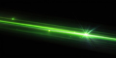 Dynamic Green Light Streaks Across Dark Background Futuristic Design