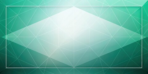 Fototapeta premium Abstract Geometric Teal and White Background with Central Frame