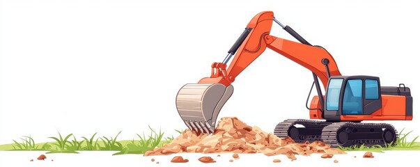 Excavator icon logo bold digital art for construction sites