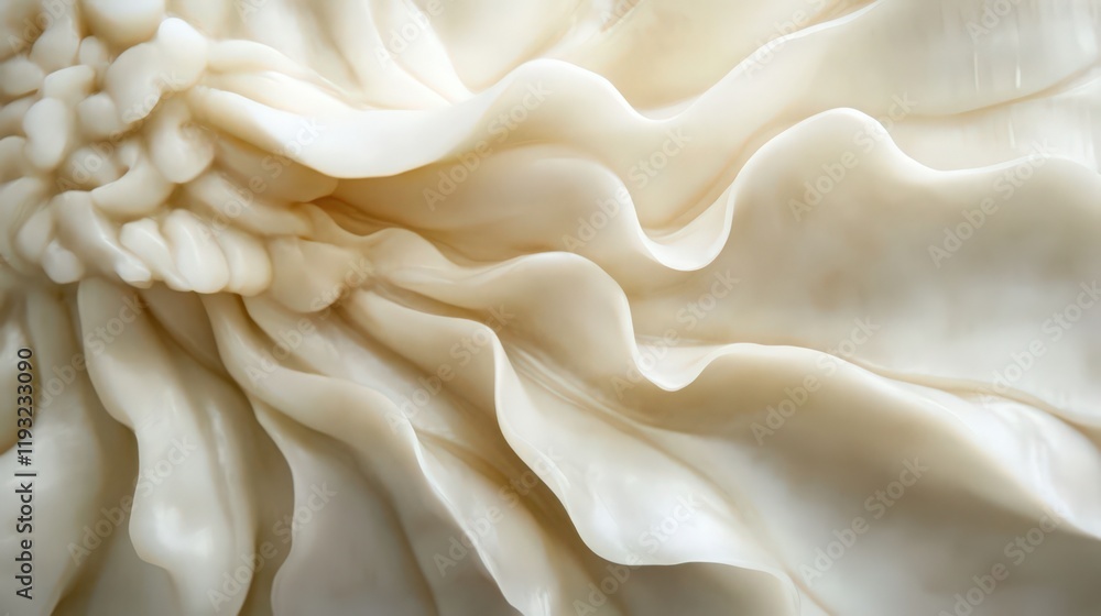 Poster abstract creamy white waves create soft flowing elegant motion texture