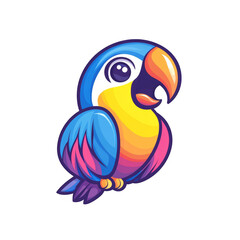 Obraz premium Colorful cartoon toucan bird vibrant jungle scene digital art playful environment close-up view wildlife concept